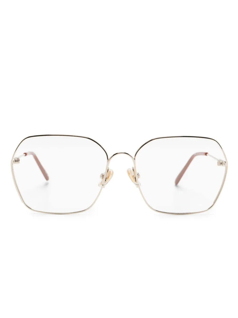 

Массивные очки в геометричной оправе Chloé Eyewear, золотой