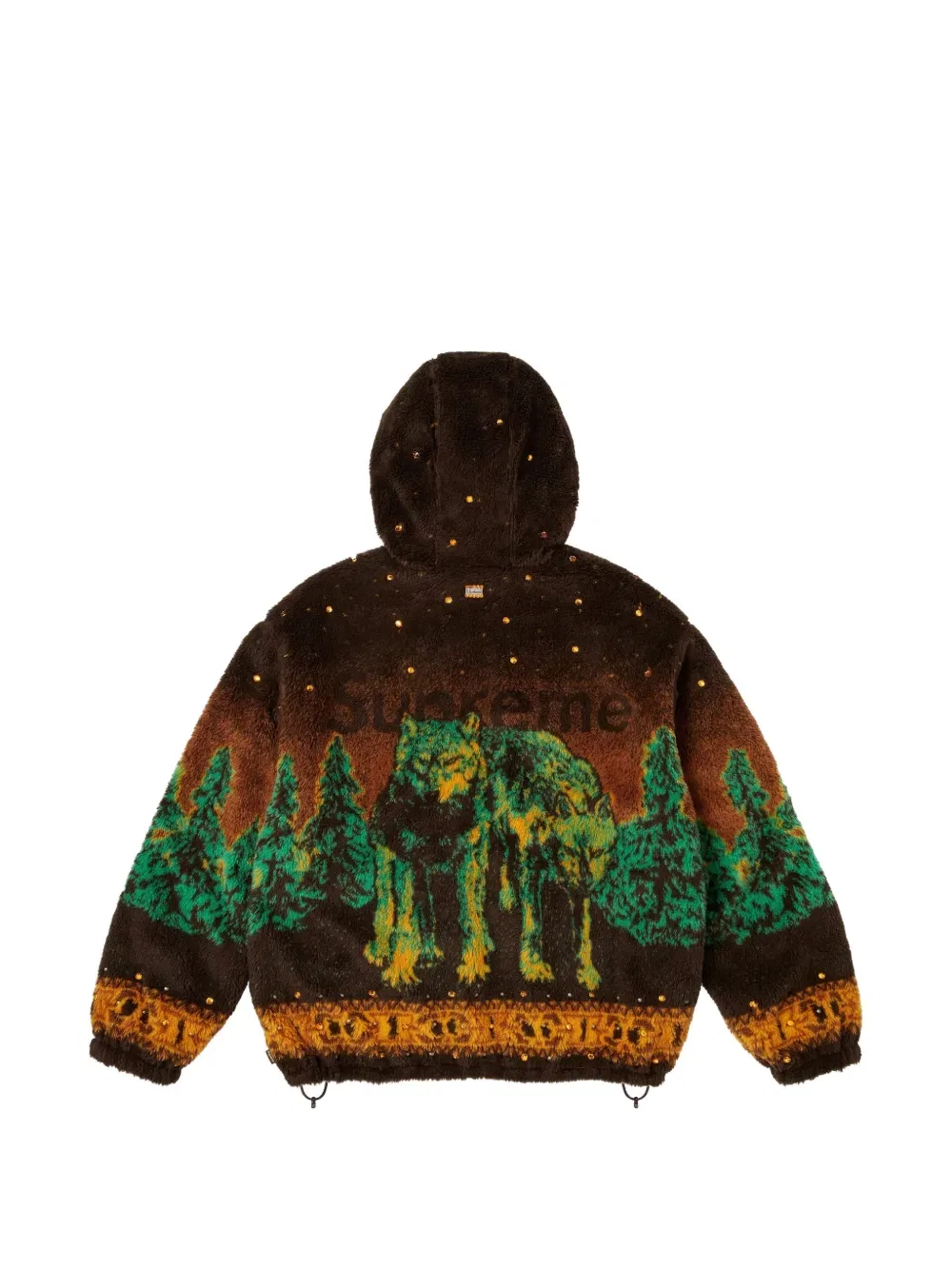 Двусторонняя флисовая куртка с капюшоном BB Simon "FW 25 - коричневая" Supreme — фото 2