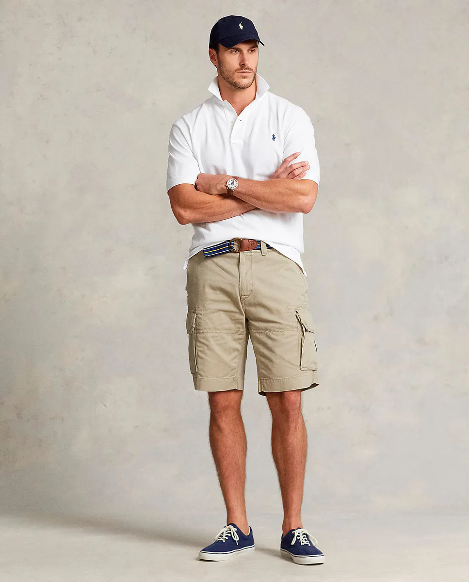 

Мужские хлопковые шорты карго больших размеров Polo Ralph Lauren, бежевый