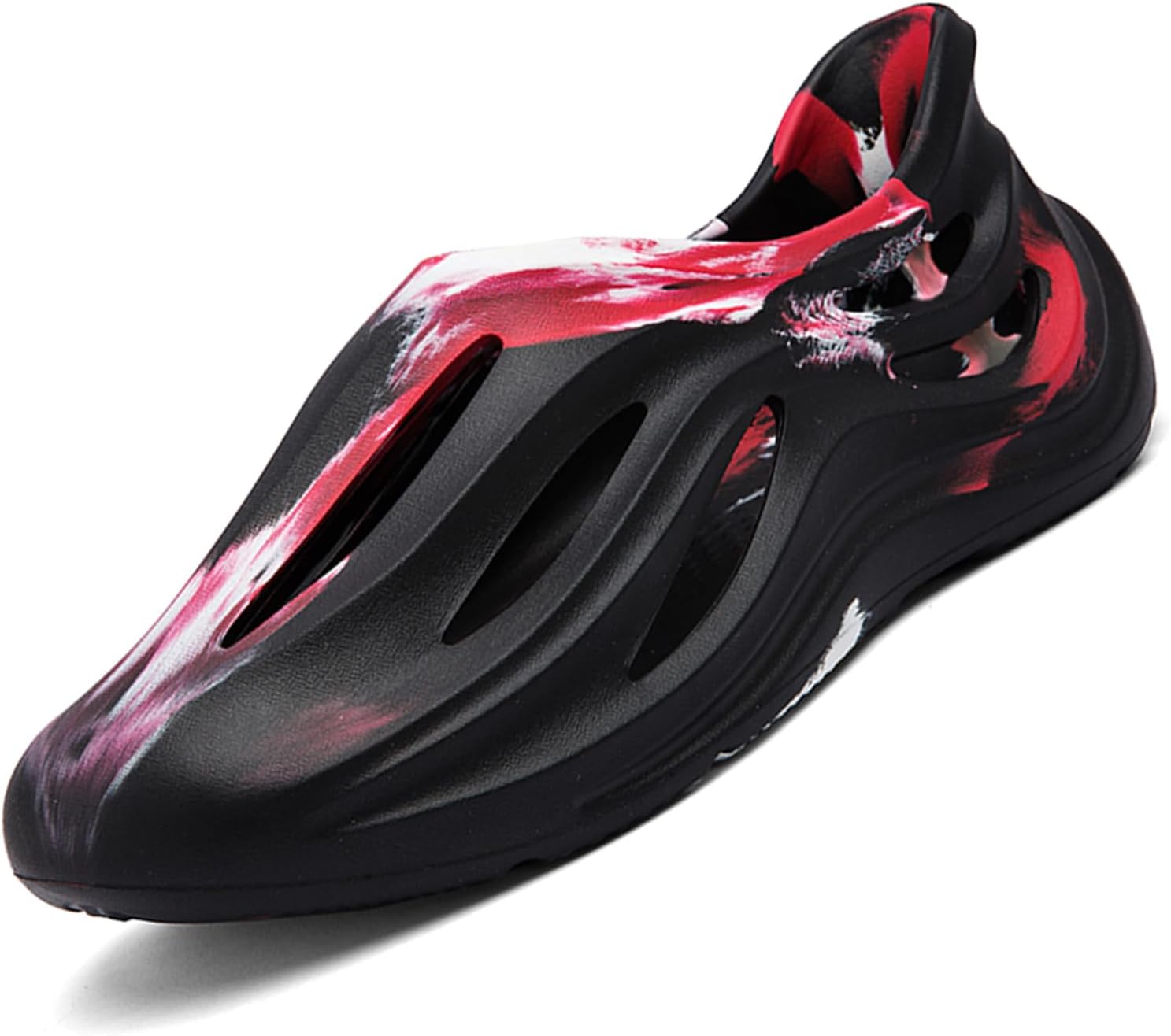 

Кроссовки Foam Runner для мужчин и женщин, без шнурков, с вырезами, в стиле Foam Runner, легкие, долговечные, из EVA, дышащие, мягкие тапочки-облака для мужчин и женщин Inkuil, черный/красный