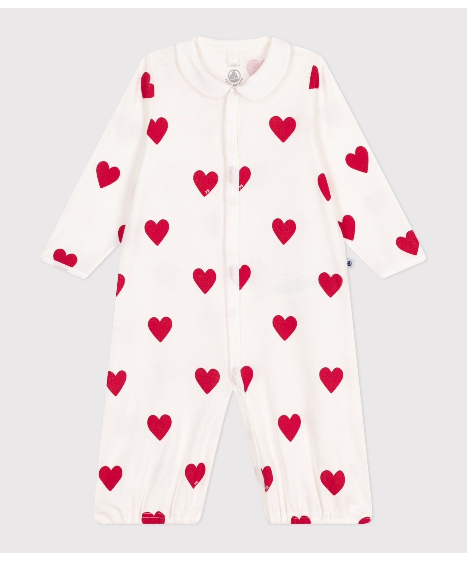 Комбинезон, двусторонний Petit Bateau, Off-white/Red — фото 2
