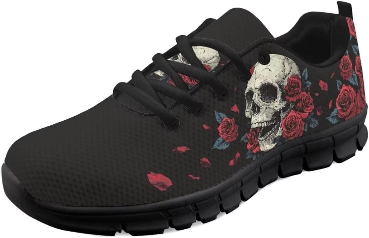 

Унисекс кроссовки для бега для взрослых Готические Y2K спортивные кроссовки Легкие противоскользящие кроссовки для тенниса, ходьбы и фитнеса с черной подошвой Getelinseng