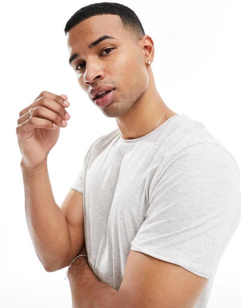 

Brave Soul — футболка с необработанными краями цвета экрю-меланж