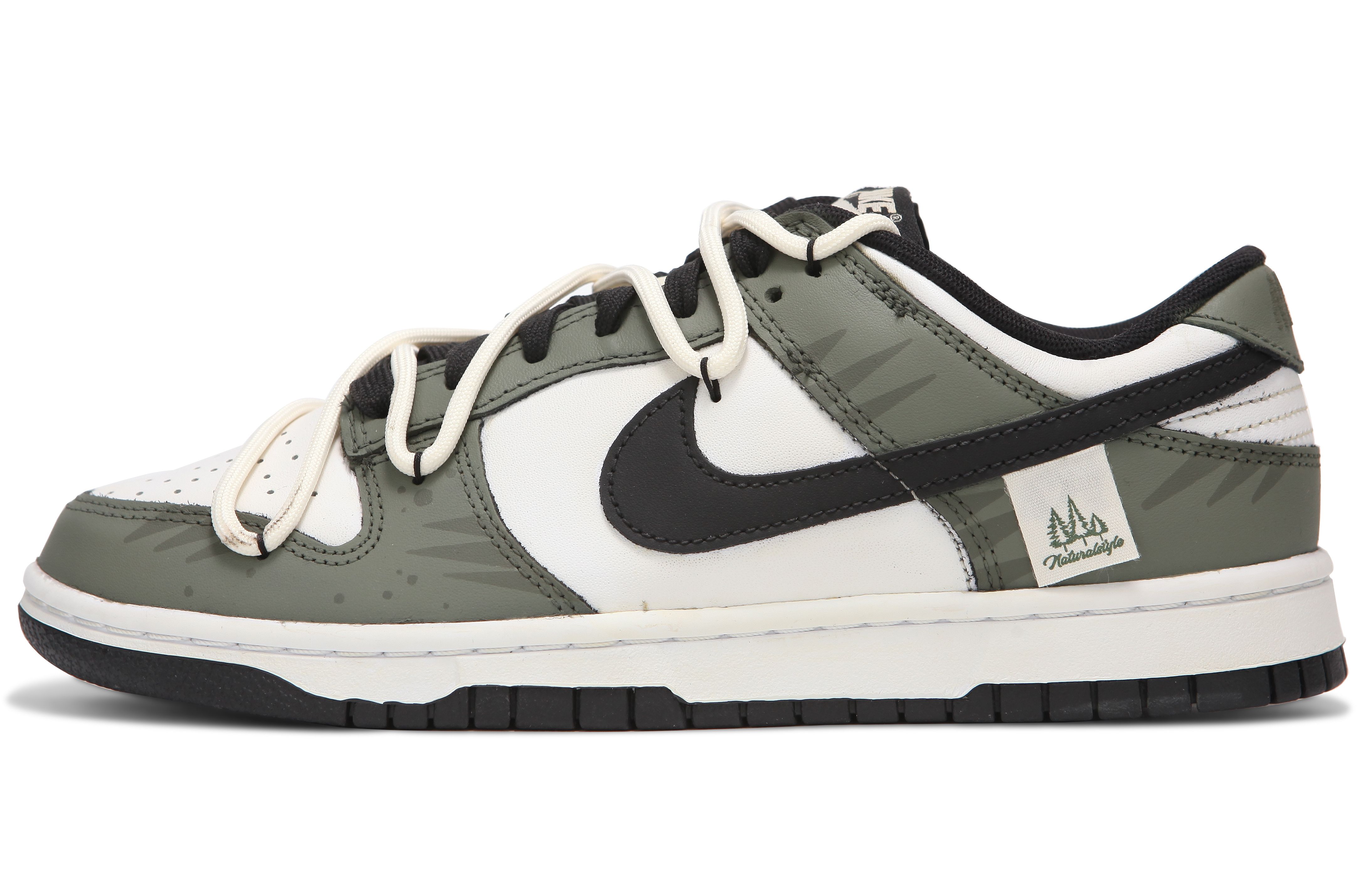 

Кроссовки Nike Dunk Skateboarding Shoes Women's Low-top Dark Green/white/black, черный