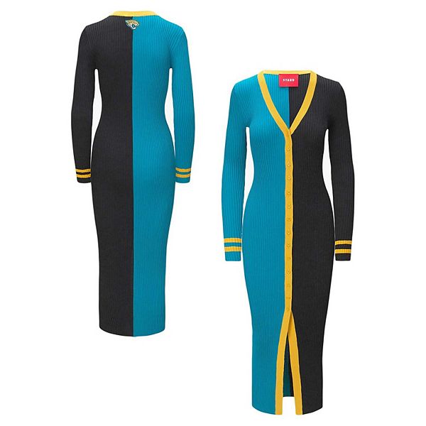 

Женское свитер-платье на пуговицах teal/black jacksonville jaguars shoko knit Staud