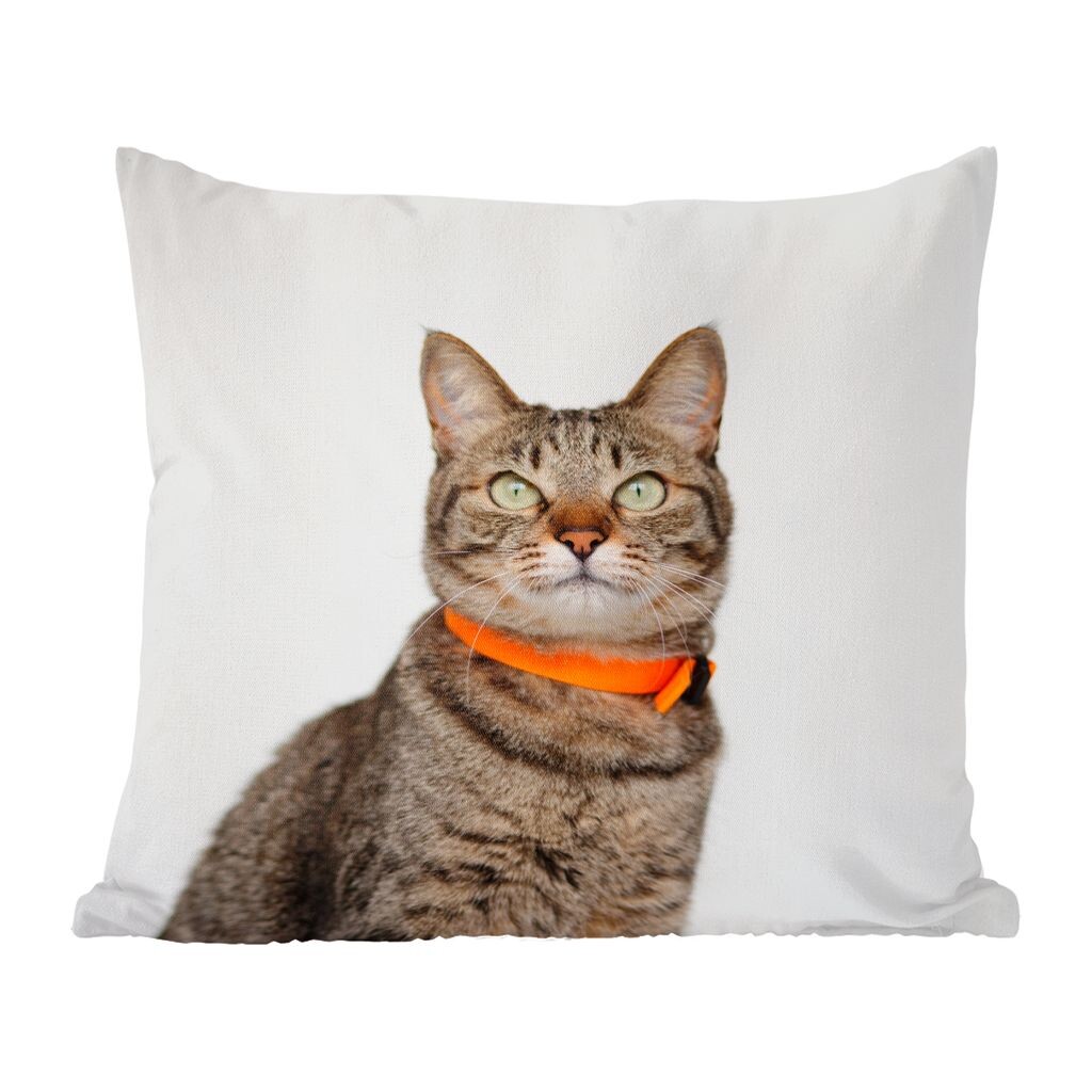 

Декоративная подушка MuchoWow диванная подушка для гостиной декоративная подушка 60 x 60 см кот - ожерелье - оранжевый - девочки - дети - мальчики - дети - чехол на подушку - хлопчатобумажная ткань - декоративные чехлы на подушки
