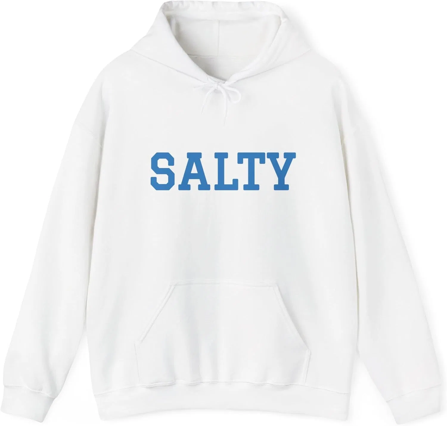 Уютный унисекс худи Salty - удобная толстовка из хлопка и полиэстера с капюшоном и карманом-кенгуру, идеальная для комфорта в холодную погоду GENERIC, белый