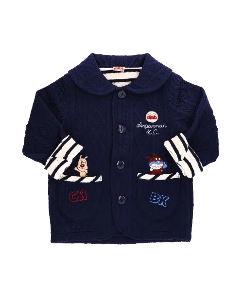 Куртка с шалевым воротником, жаккард, с вышивкой, Anpanman Kids Collection, офф-белый — фото 4