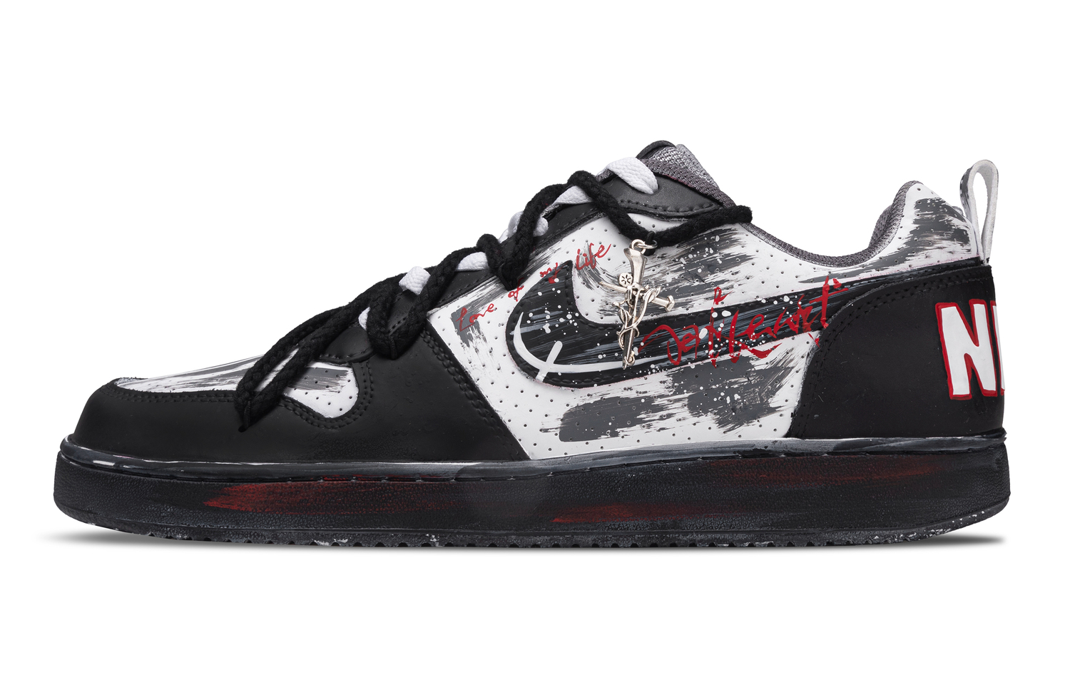 

Кроссовки для скейтбординга Court Borough Obsidian Abrasion Resistant низкие мужские Nike, черный