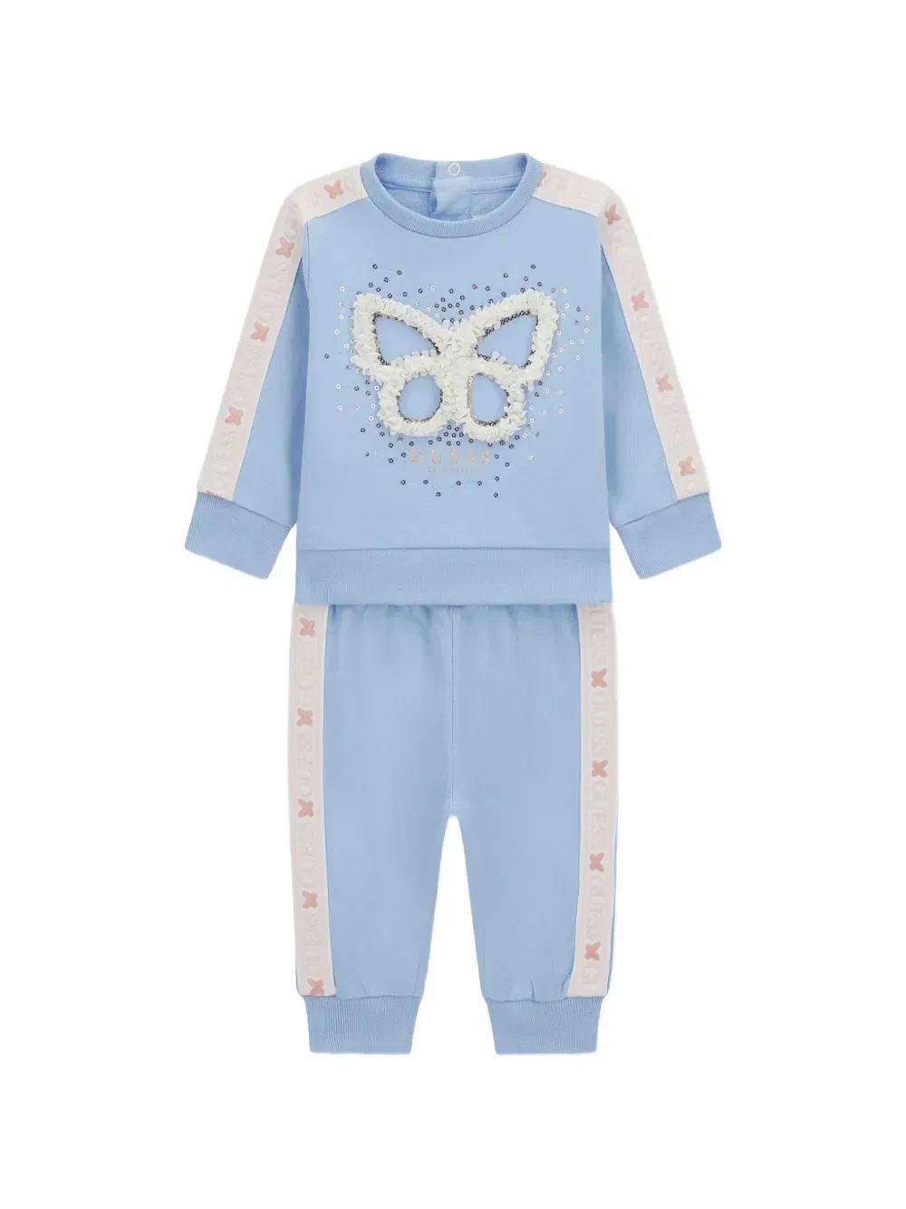 Детский спортивный костюм с аппликацией в виде бабочек Guess Kids, синий