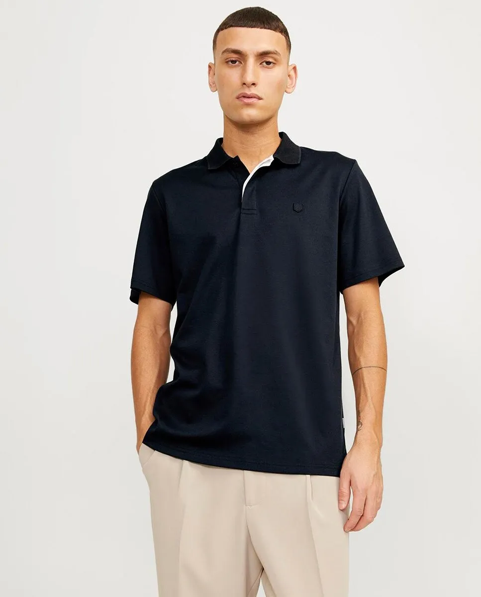 

Мужская рубашка-поло с короткими рукавами Jack & Jones, черный