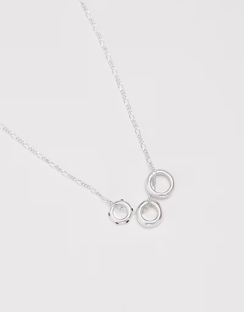 

Ожерелье с подвеской в виде расплавленного кольца из состаренного серебра Asos Design