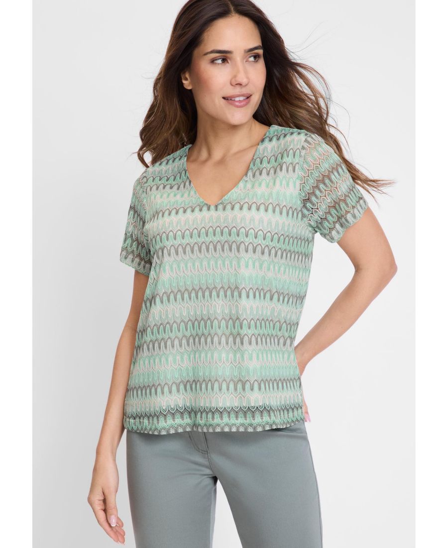 

Женская яркая кружевная футболка Olsen, Mint green, Зеленый, Женская яркая кружевная футболка Olsen, Mint green