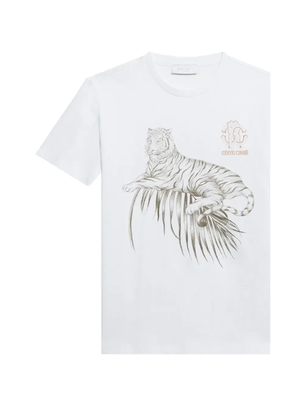 Футболка с логотипом тигровой расцветки Roberto Cavalli Junior, белый