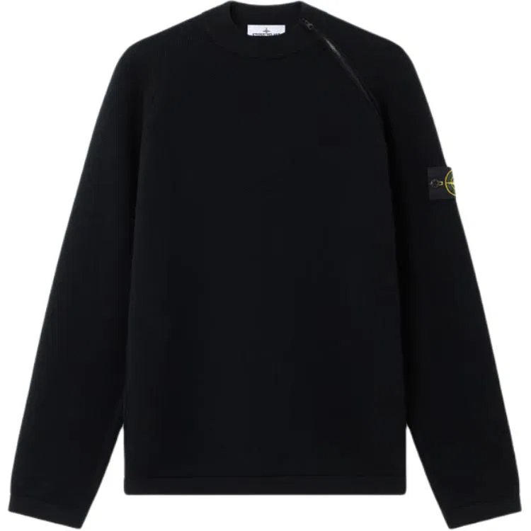 Джемпер с логотипом и молнией STONE ISLAND, Black