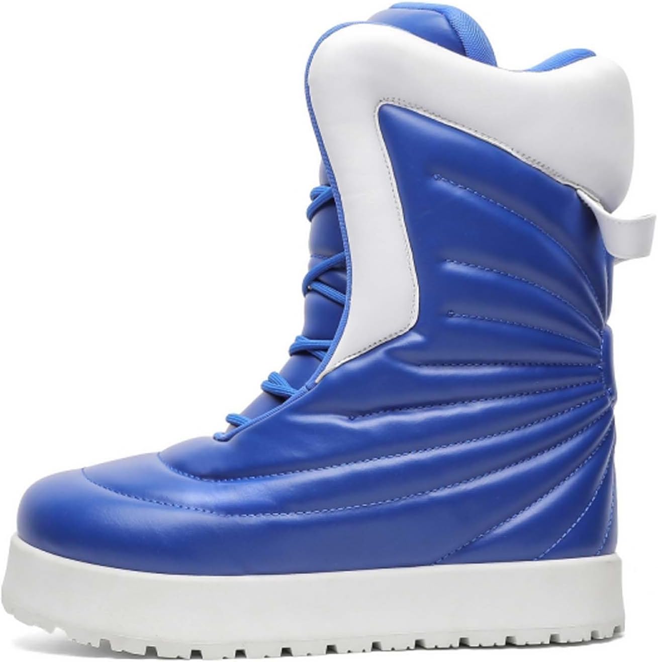 

Мужские зимние походные водонепроницаемые повседневные большие снежные ботинки на платформе с круглым носком Generic, синий