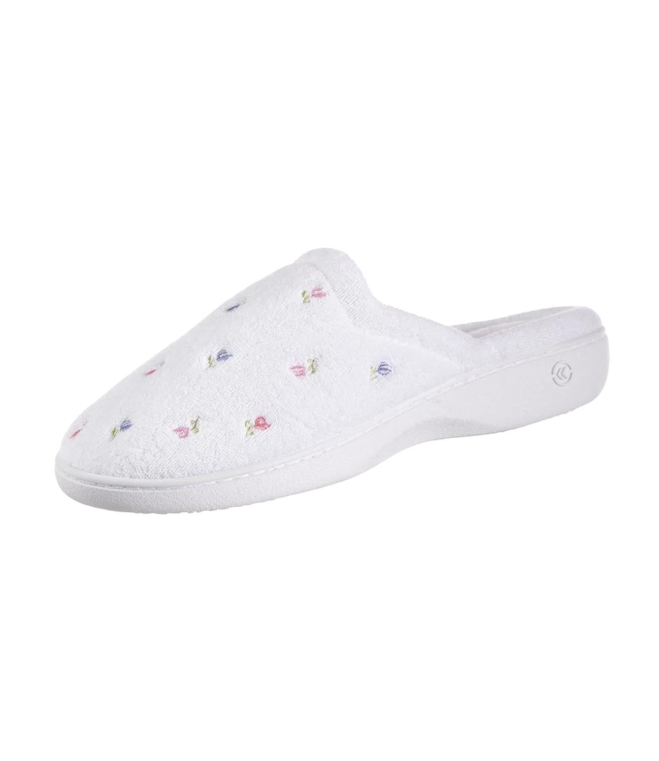Женские махровые тапочки-сабо Slip On белого цвета Isotoner