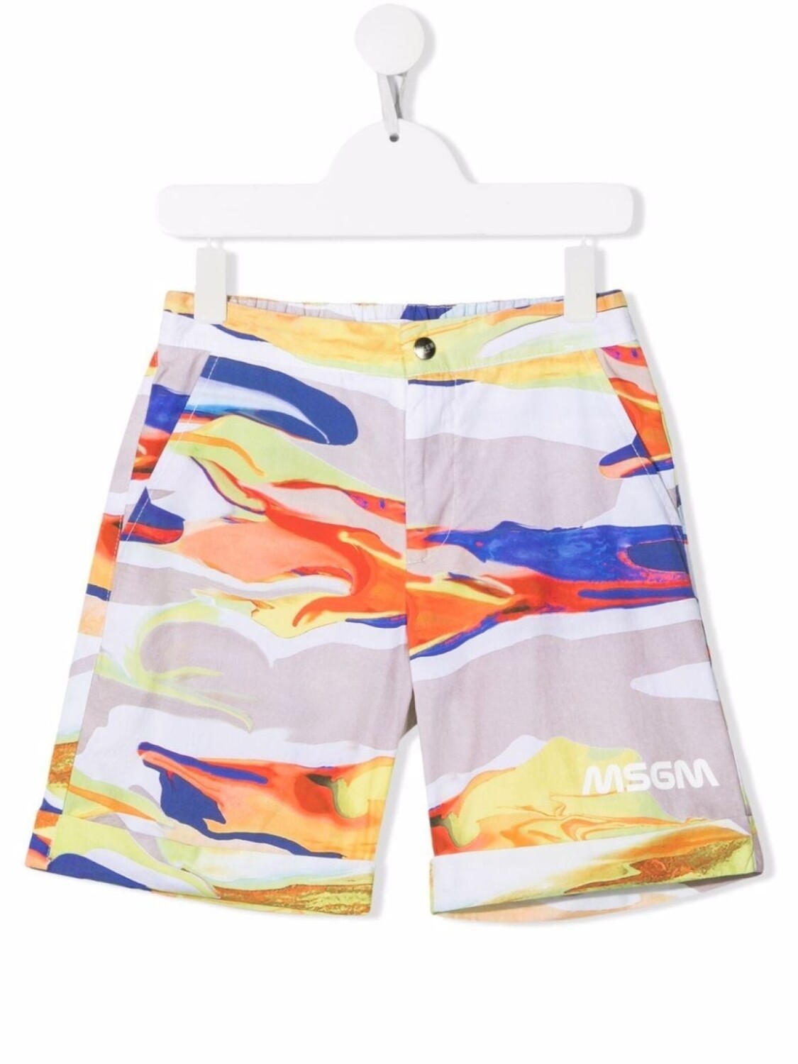 

MSGM Kids шорты-бермуды с принтом, оранжевый