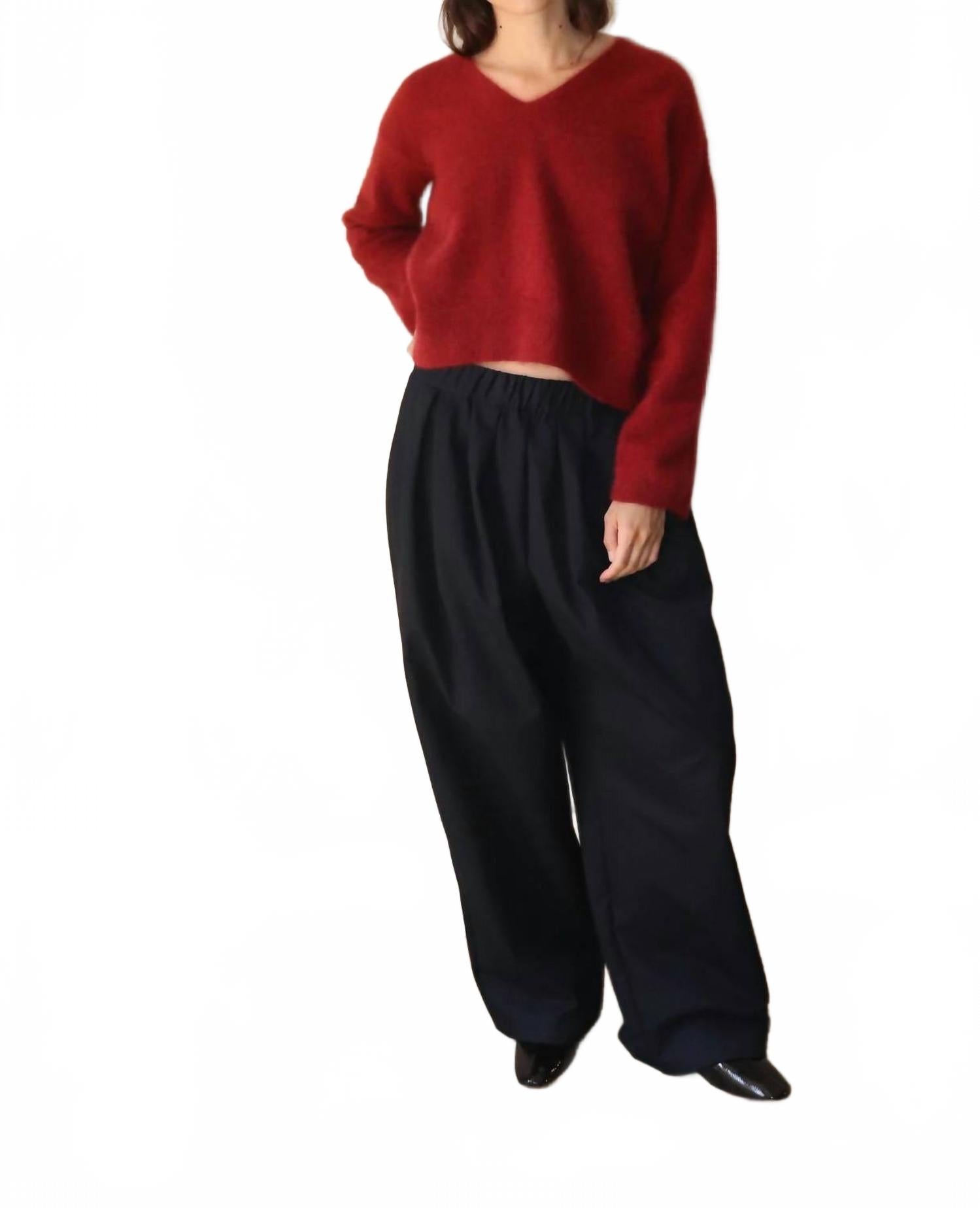 

C.T.plage Топ с длинными рукавами и V-образным вырезом, красный