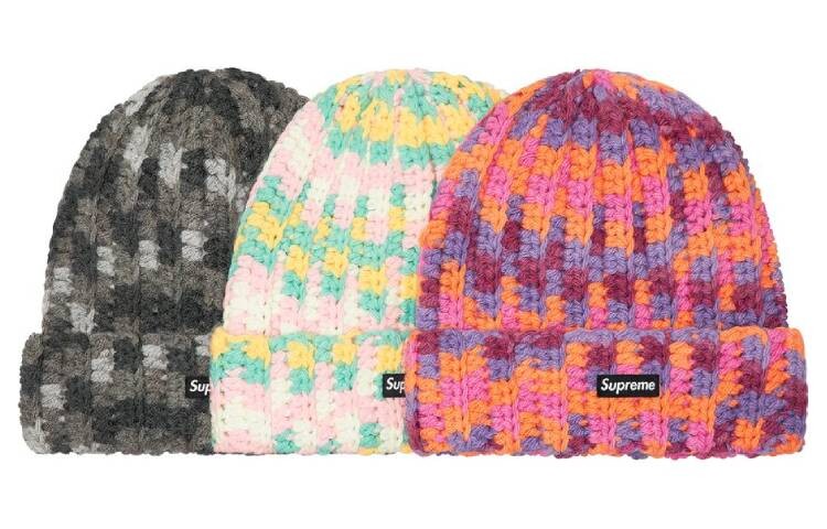 

Шапка Supreme Crochet, черный / серый