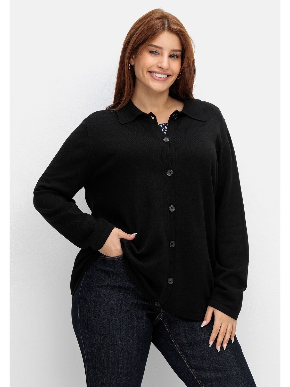 

Кардиган sheego Strickjacke, черный