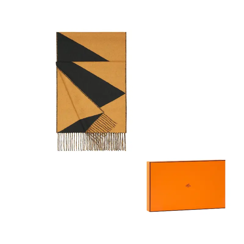 

HERMES Вязаный шарф унисекс коричневый, Brown