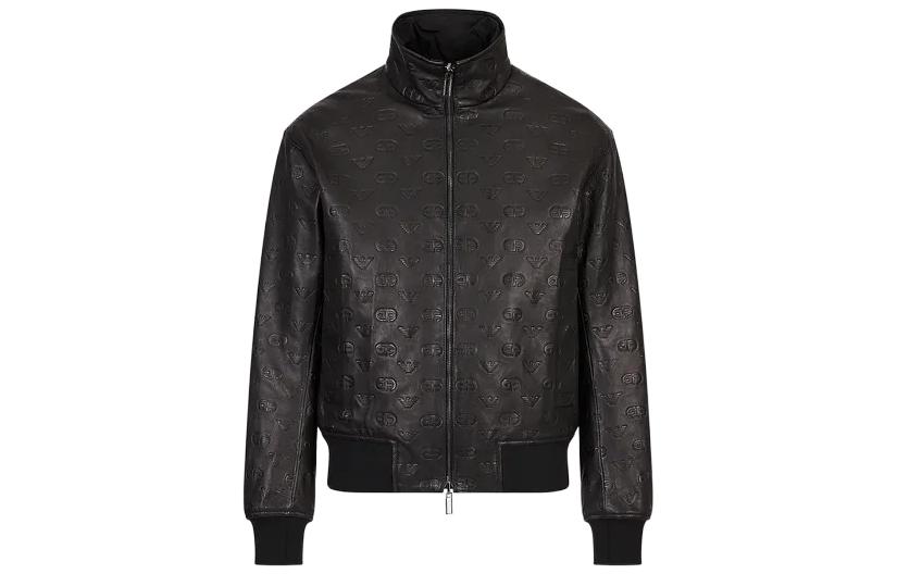 

EMPORIO ARMANI Кожаная куртка мужская черная