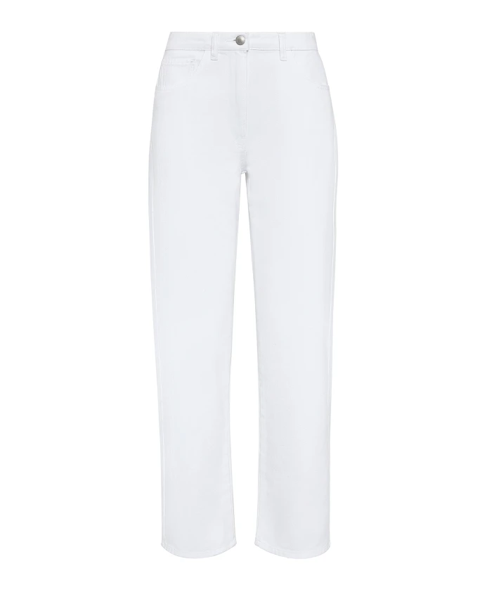 

Белые джинсы-бойфренды с серебряной пуговицей Mvp Wardrobe, белый