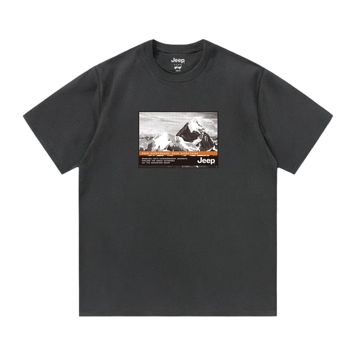 

Футболка для школьников с круглым вырезом Moderate Jeep, темно-серый