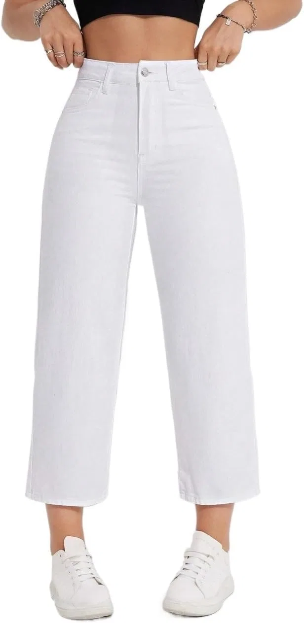 Джинсы прямого кроя, Baggy Jeans Women, белый