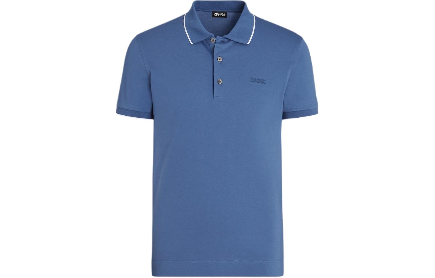 

Футболка поло мужская синяя Ermenegildo Zegna
