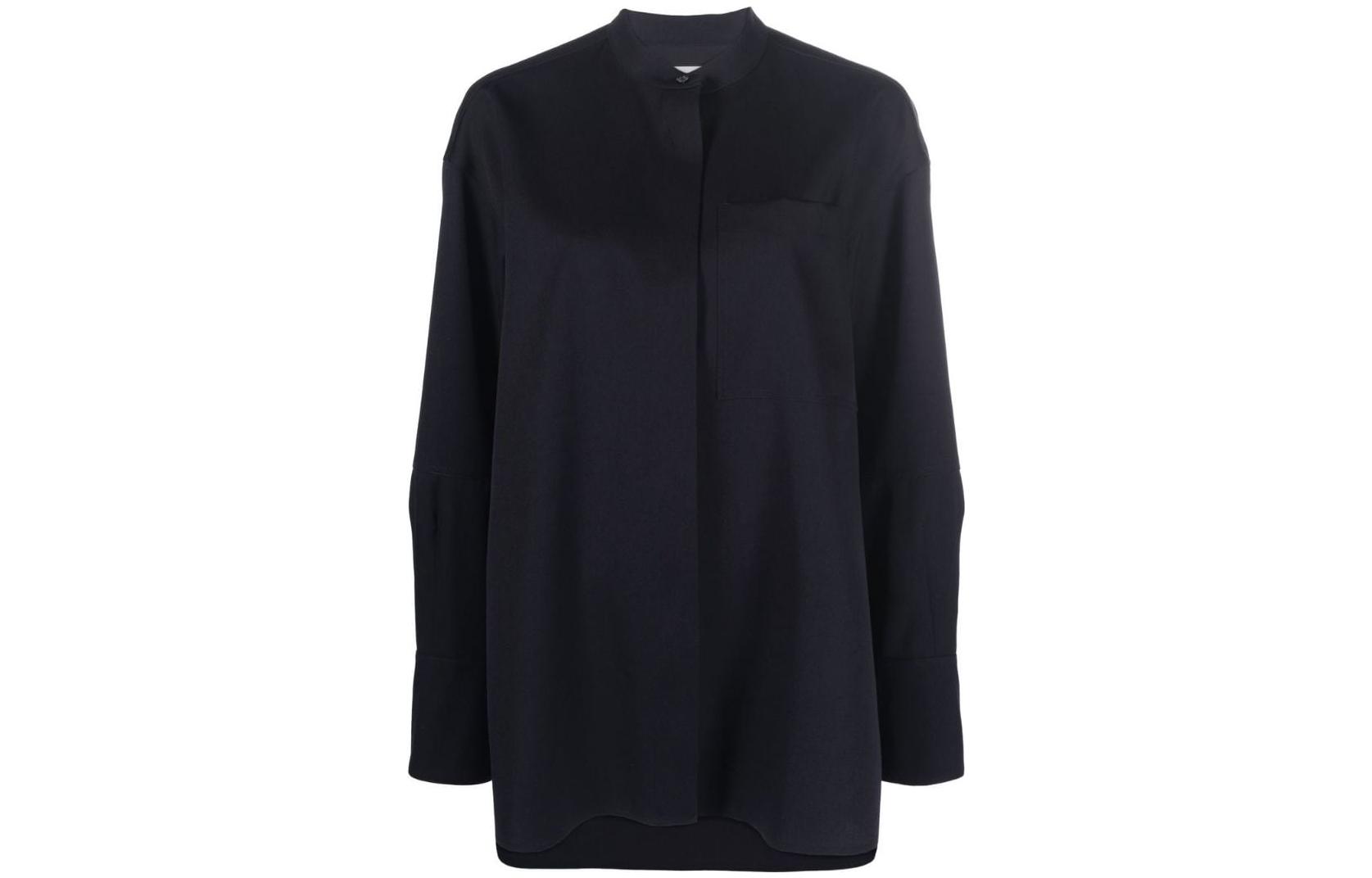 

Рубашка с длинными рукавами и отделкой на пуговицах JIL SANDER, черный