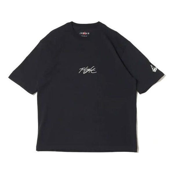 

Футболка Men's Air Jordan Flight Essentials Embroidered Logo Sports Round Neck Short Sleeve Black, мультиколор