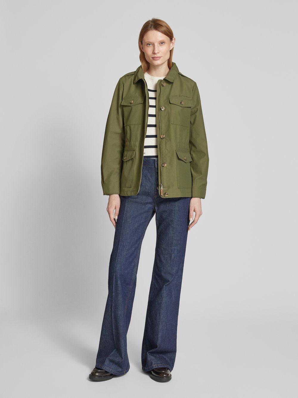 

Пиджак с планкой на пуговицах Lauren Ralph Lauren, оливковый
