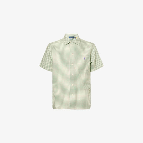 

Рубашка Polo Ralph Lauren Vaycay из хлопка с коротким рукавом в клетку, бело-зеленый
