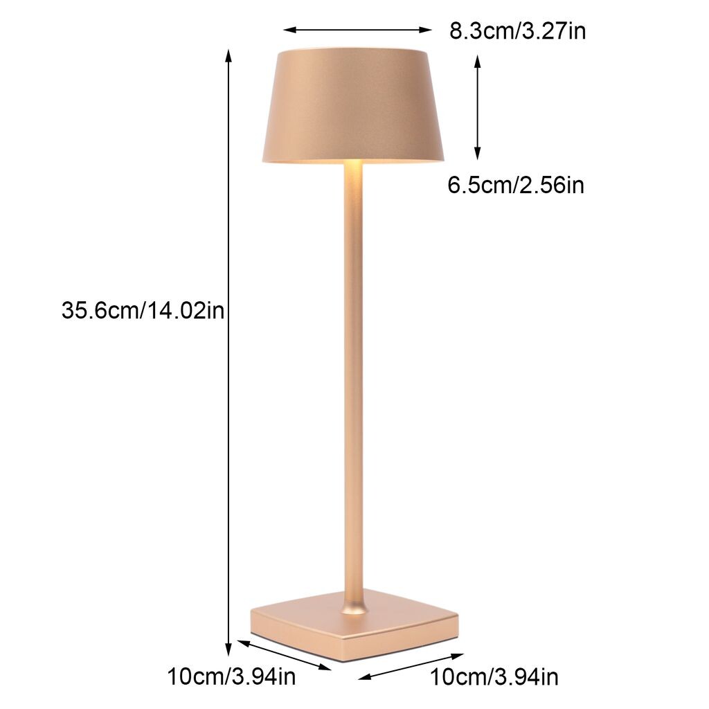 

Светодиодная настольная лампа с регулируемой яркостью, аккумуляторная беспроводная прикроватная лампа, настольная лампа на батарейках, настольная лампа (золотая) для спальни на открытом воздухе, детской комнаты, гостиной easybuy, золото