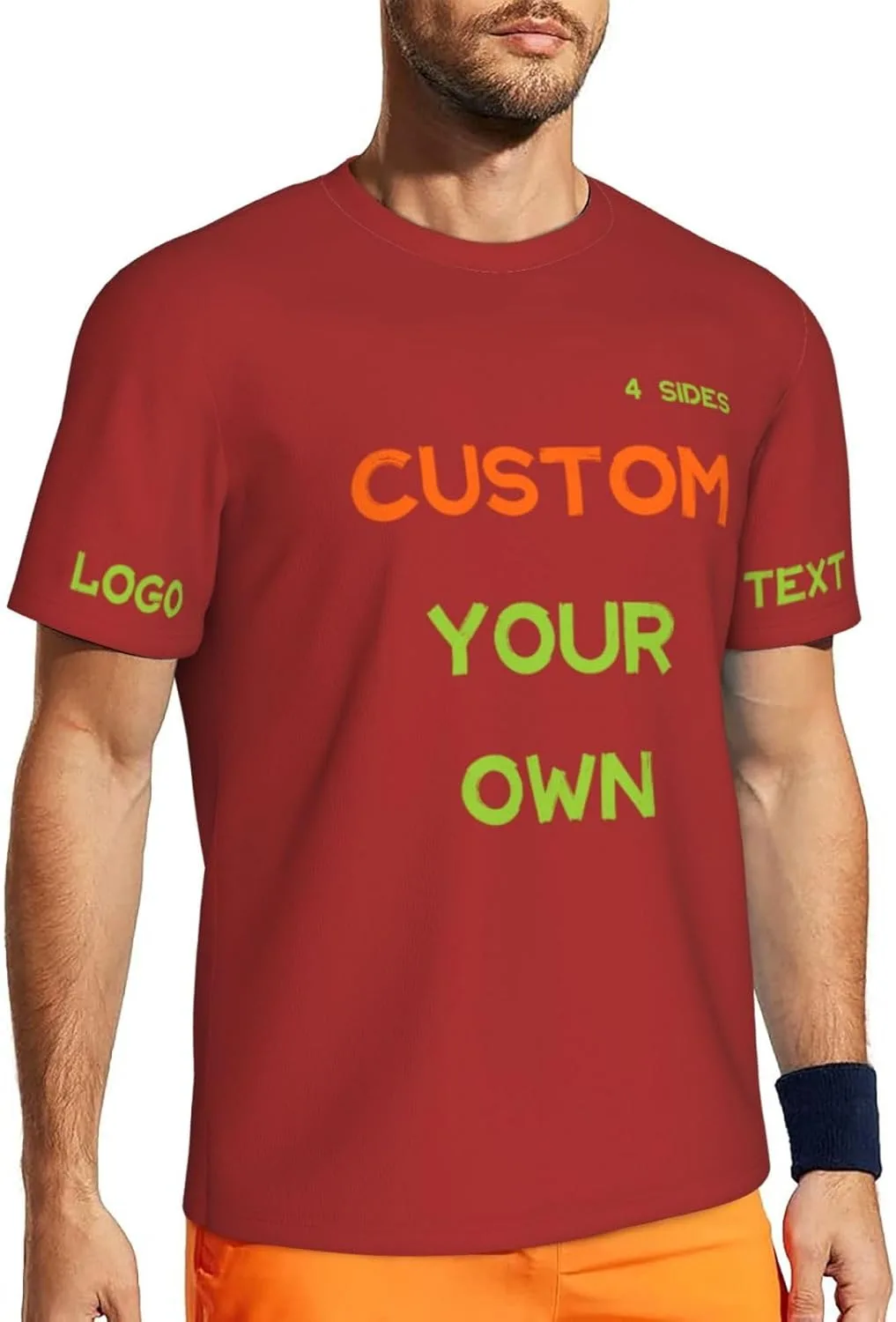 Футболка Custom с принтом на 4 сторонах для мужчин — фото 2
