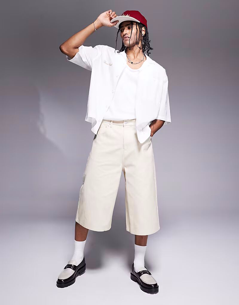 

Удлиненные шорты ASOS DESIGN цвета экрю