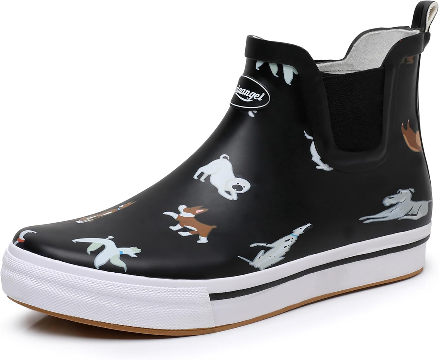 

Дождевые сапоги RAINANGEL для женщин и мужчин, унисекс, до щиколотки, противоскользящие, удобные, легкие, для работы в саду и на открытом воздухе, водонепроницаемые сапоги для рыбалки, Animals