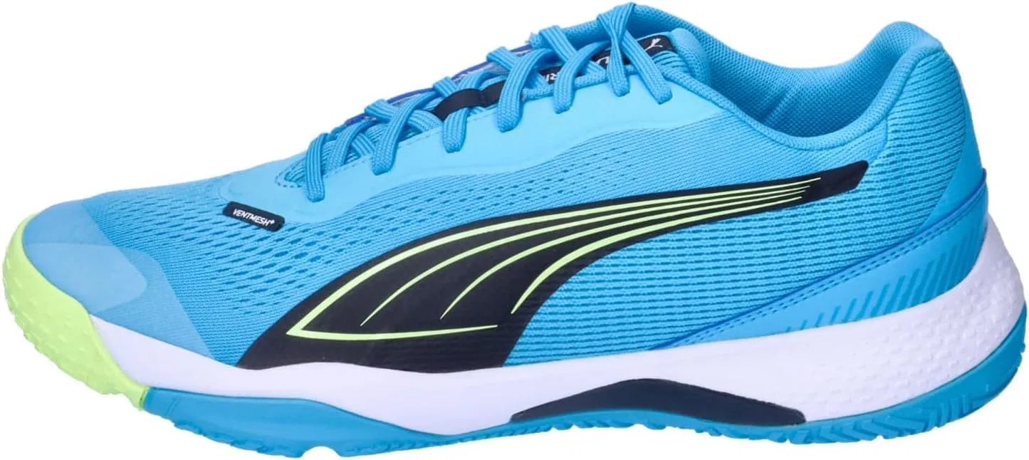 Кроссовки Puma Unisex Solarstrike III для игры в помещении, Luminous Blue Club Navy Fizzy Apple — фото 3