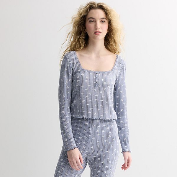 

Длинный рукав для отдыха в технике пойнтелле Pink Republic, Blue Bows