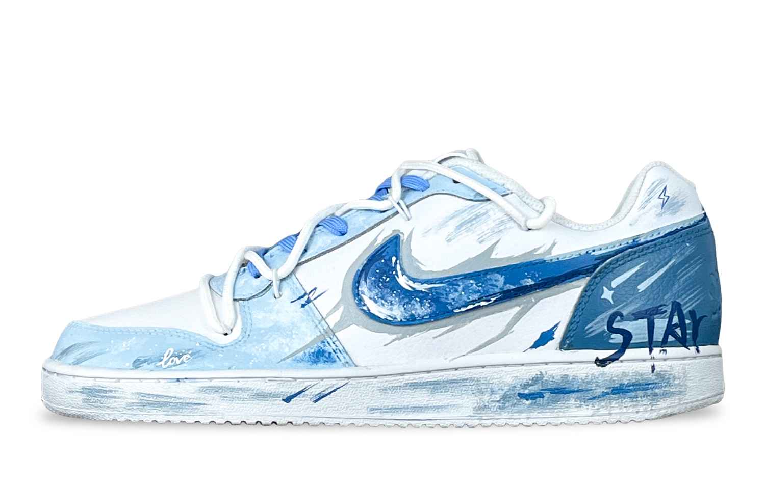 

Nike Кроссовки для скейтбординга EBERNON Low Pica Card, Starry Sky Guardian, противоскользящие, мужские, сине-белые