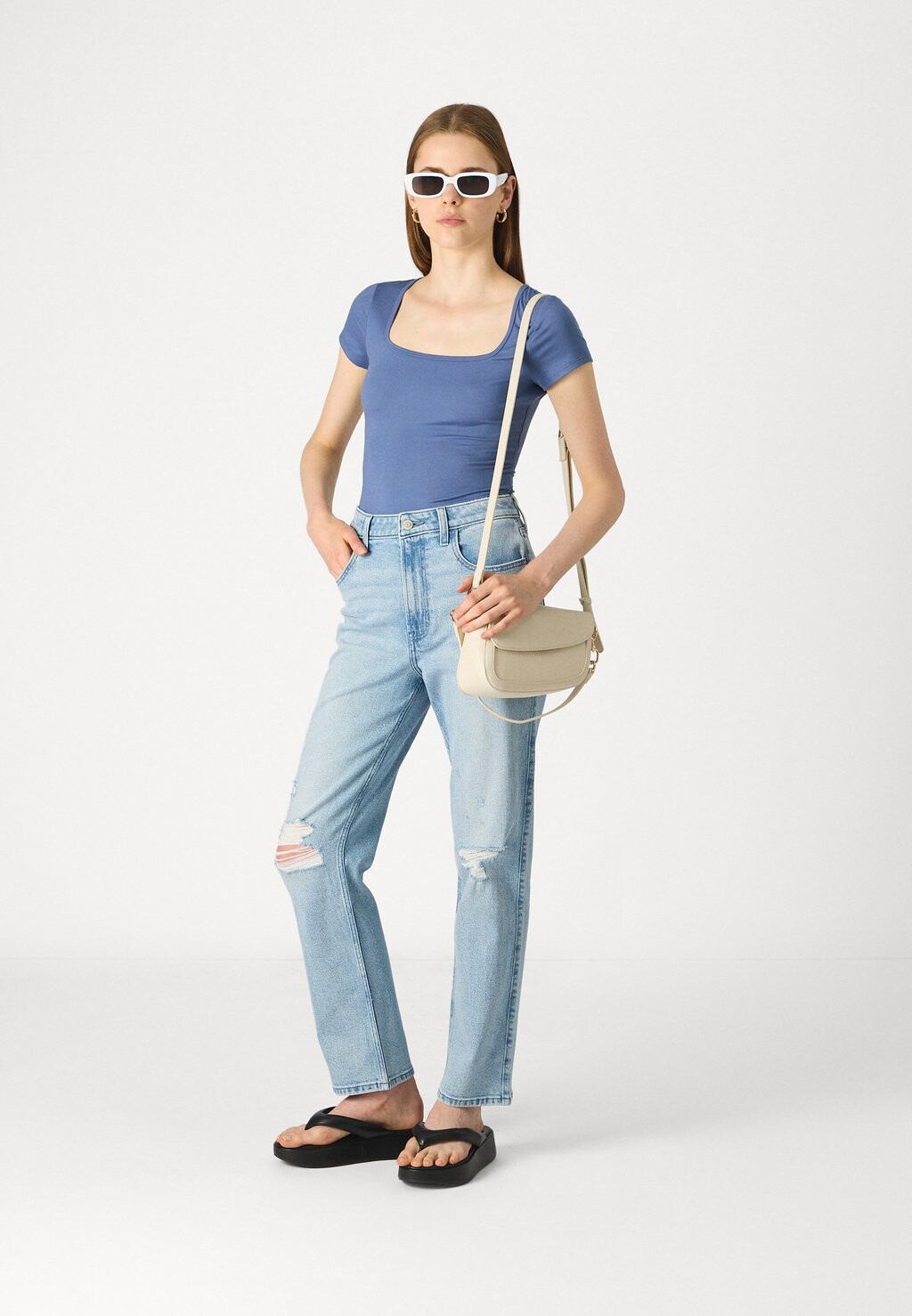 

Простая футболка SEAMLESS BODYSUIT Hollister Co., синий