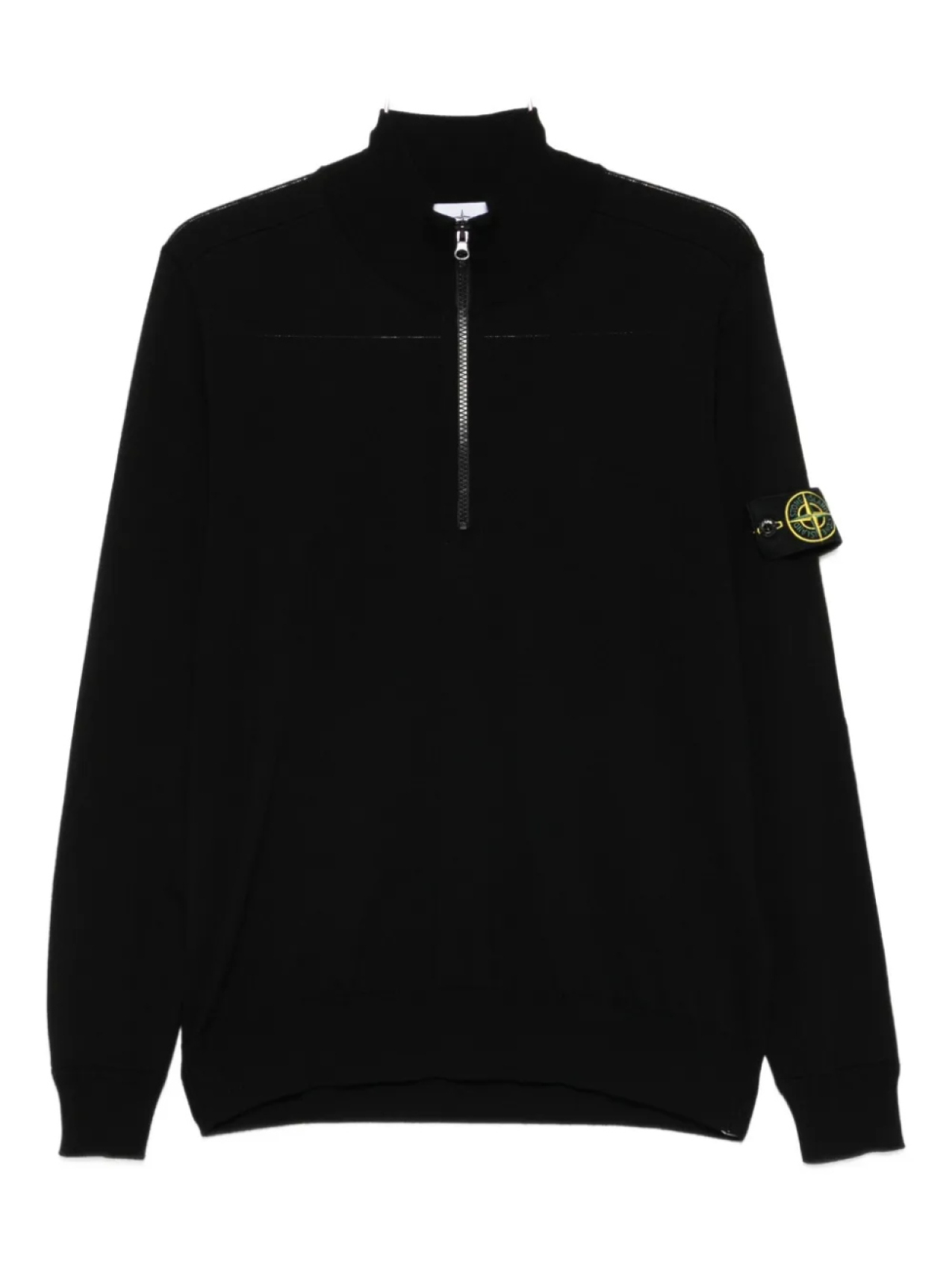 

Джемпер Stone Island с застежкой-молнией на половину длины и аппликацией логотипа, черный