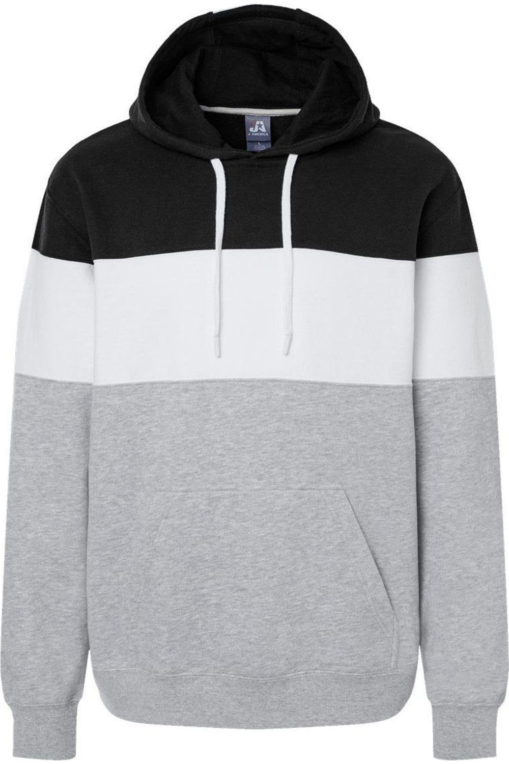 

Толстовка с капюшоном из флиса с цветными блоками J. America Varsity, цвет black/ oxford