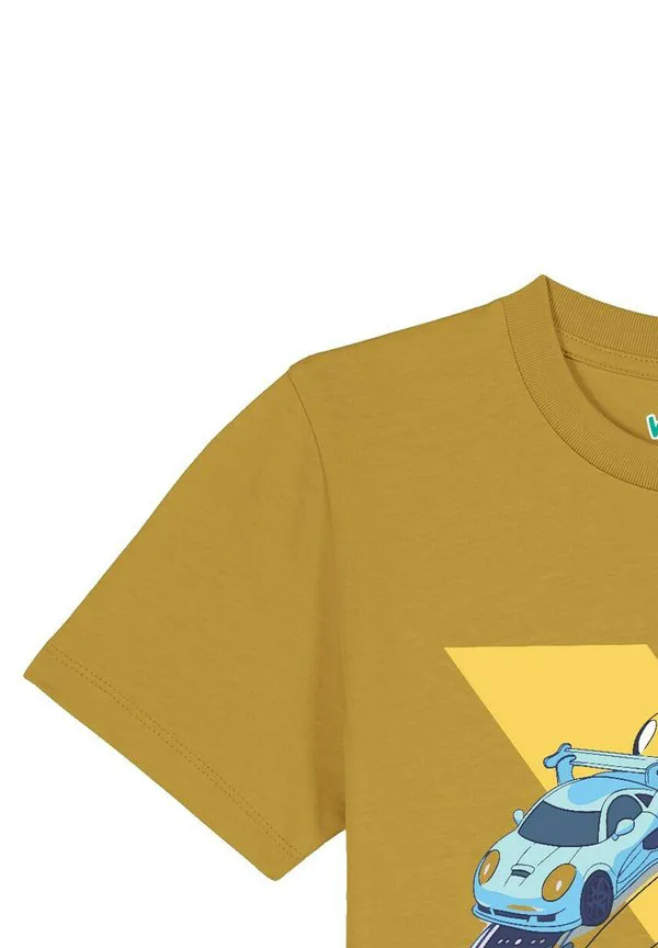 Футболка с принтом гоночного автомобиля Watapparel, Ochre — фото 4