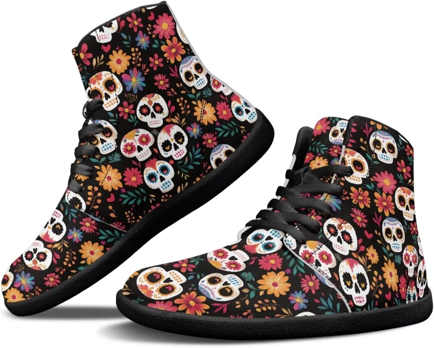 

Высокие кроссовки Binienty для мужчин и женщин, шнуровка, босоножки, модные кроссовки с широкой носочной частью, водные туфли, спортивная обувь для улицы, Sugar Skull Head Daisy