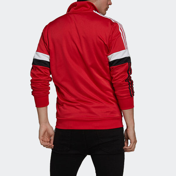 Куртка adidas MUFC 3S TRK TOP Soccer/Football Sports Jacket Red, красный — фото 3