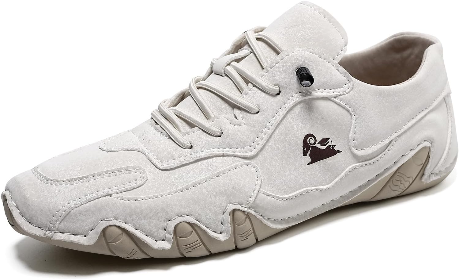 

Ортопедические кроссовки для женщин и мужчин, ультралегкие мягкие прогулочные туфли, водонепроницаемые замшевые обувь для вождения, дышащие легкие регулируемые противоскользящие спортивные кроссовки с ручной прошивкой Lghlmcl, бежевый