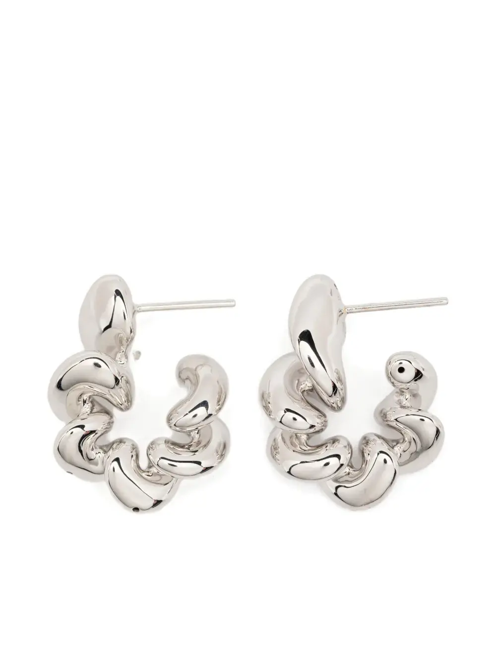 

Серьги-кольца среднего размера Coil Maria Black, серебряный